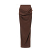 OUDE WAAG 25 autumn and winter Tilda tailored draped skirt OW-OW-25AW-SK07T1BR450-HZ red brown